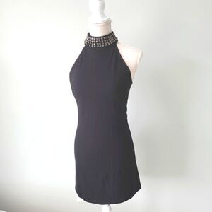 Sanctuary Women's Sleeveless Halter Dress With Clear Embellishments  Size XS
